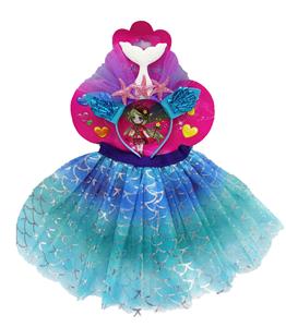 吊卡美人鱼头饰加彩印纱裙两件套 - OBL10416202