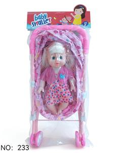 铁制婴儿手推车配音乐公仔+饰品 - OBL10416562