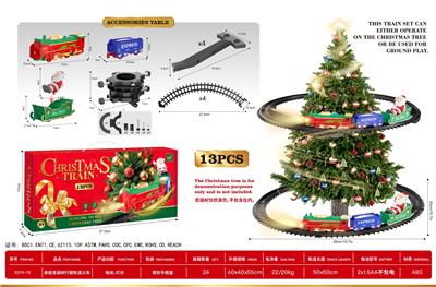 悬挂圣诞树行驶轨道火车 - OBL10416974