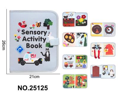 蒙氏儿童早教益智学习书--毛毡灰色动物立体牛津布书（8页） - OBL10417153