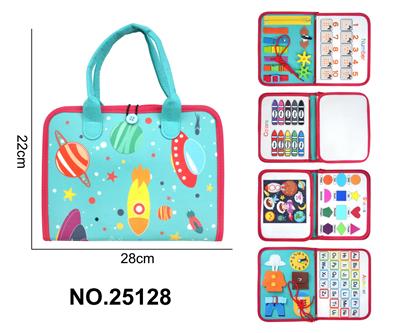 蒙氏儿童早教益智学习书--毛毡蓝绿星空忙碌板（5页） - OBL10417156