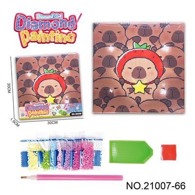 卡皮巴拉系列-点钻相框5D钻石画(30x30CM) - OBL10417228