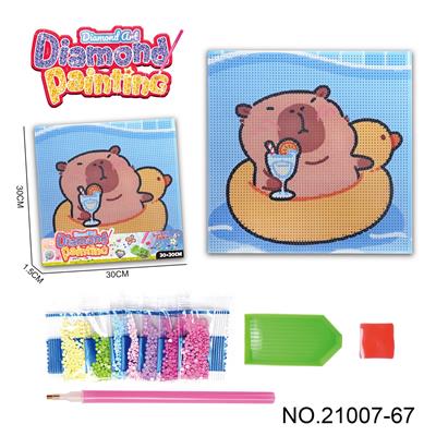 卡皮巴拉系列-点钻相框5D钻石画(30x30CM) - OBL10417229