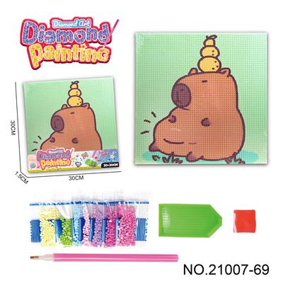 卡皮巴拉系列-点钻相框5D钻石画(30x30CM) - OBL10417231