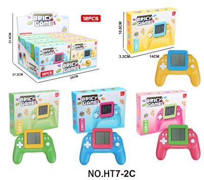解压益智掌上经典手柄游戏机（俄罗斯方块）2粒7号不包12PCS在入一个展示盒 - OBL10417381