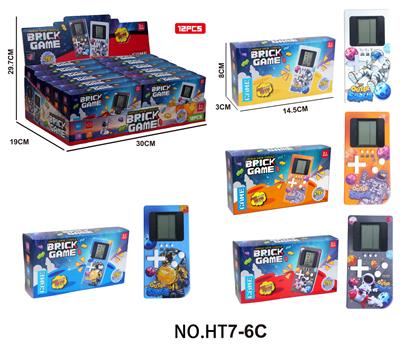 解压益智掌上经典太空人主题游戏机（俄罗斯方块）2粒5号不包12PCS在入一个展示盒 - OBL10417385
