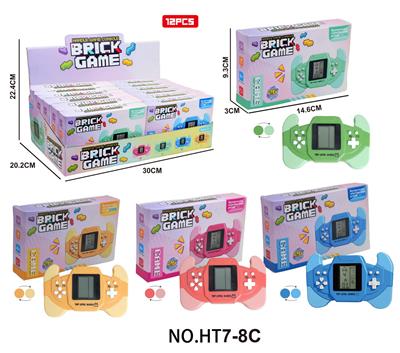 解压益智掌上经典游戏机（俄罗斯方块）2粒7号不包12PCS在入一个展示盒 - OBL10417387