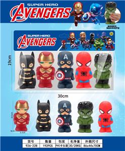 搪胶复仇者公仔
（BB哨）钢铁侠 蝙蝠侠
美国队长 绿巨人 蜘蛛
侠 - OBL10417879