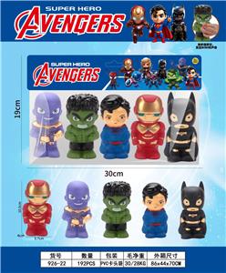 搪胶复仇者公仔
（BB哨）钢铁侠 灭霸
绿巨人 超人 蝙蝠侠 - OBL10417881