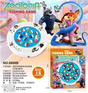 疯狂动物城电动钓鱼盘(15鱼3鱼竿)白色 - OBL10418293