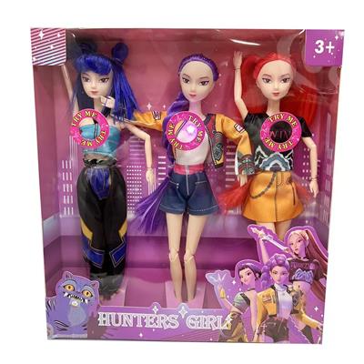 K-POP 猎魔女团真人版11.5寸12关节实身带七彩灯光主题曲Rumi鲁米打歌芭比3人混装 - OBL10418905