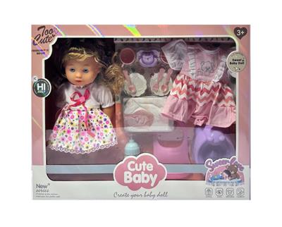 14寸吹瓶喝水功能女娃娃 
搪胶手脚 - OBL10419374