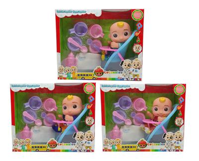 10寸搪胶cocomelon超级宝贝带4首主题音乐和圣诞主题音乐3款不同主题人物混装带过家家套装和尿不湿带学步骑 - OBL10420367