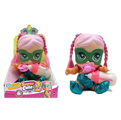 高档14寸搪胶带七彩灯光音乐fangeek super cute超级英雄可爱宝宝、DC宝宝带吸水喷水功能带奶瓶奶嘴 - OBL10421672