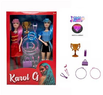 11.5寸13关节实身带灯光音乐主题曲世界杯女明星足球带奖杯，奖牌，水杯，香蕉，运动提包，呼啦圈，健身缒，双人混装 - OBL10421704