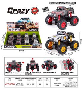 1:30双惯性合金2开门越野皮卡车(赛车和犀牛),车壳UV打印 - OBL10421821