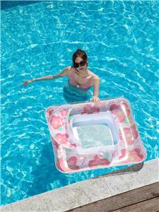 110靠背单孔网纱充气躺椅-亮片太阳花粉色 - OBL10421886