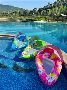 160*110#带蓬水滴网纱树叶充气躺椅（三色) - OBL10421952