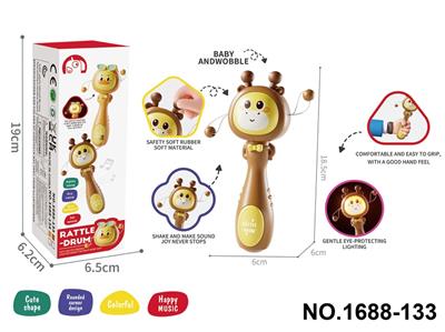 婴儿声光牙胶长颈鹿摇摇乐拨浪鼓 - OBL10422904