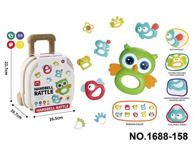9PCS婴儿安抚牙胶摇铃猫头鹰套装 - OBL10422923