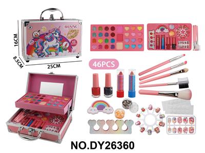 双层手提铁盒独角兽化妆包 - OBL10423226