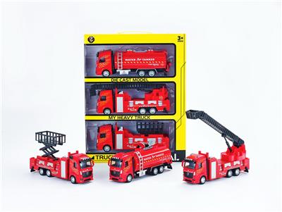 1:32 回力合金消防车，3只/手提开窗盒 - OBL10423363