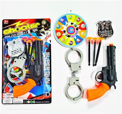 实色左轮针枪配手铐警徽标靶 - OBL10423701