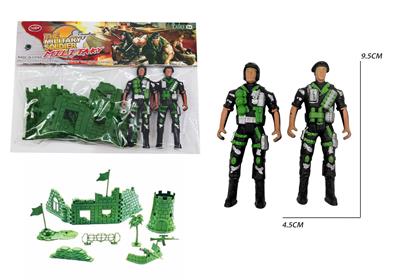 2位军人配军事套装（黑色） - OBL10425154