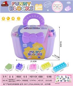 紫色收纳盒R(大)小颗粒马卡龙积木360克(290PCS+) - OBL10426635