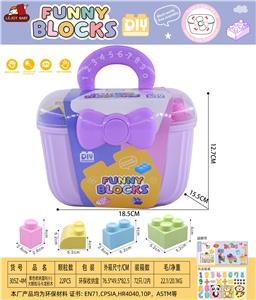 紫色收纳盒R(小)大颗粒马卡龙积木22PCS - OBL10426660