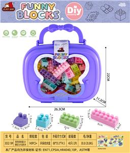 紫色收纳盒Q小颗粒马卡龙积木350克(140PCS+) - OBL10426673