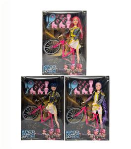 第3代K-POP 猎魔  11.5寸12关节实身猎魔女团，带溜冰鞋羽毛拍套装  赛车 - OBL10427664