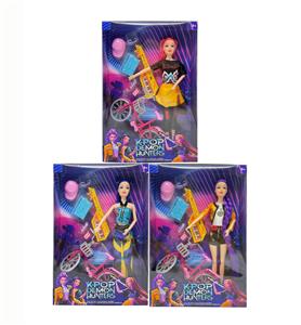 第1代K-POP 猎魔  11.5寸12关节实身猎魔女团，带迷你单车带吉他套装 - OBL10427675