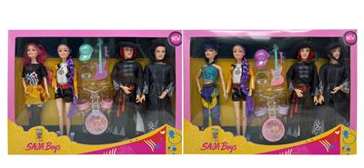 第1代K-POP 猎魔 11.5寸12关节实身猎魔女团，猎魔男团4人混装带吉他锣鼓套装混装 - OBL10427683