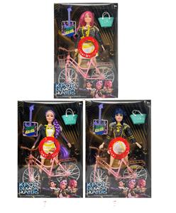 第3代 K-POP 猎魔带灯光音乐 11.5寸12关节实身猎魔女团，带单车带吉他带手提包 - OBL10427686