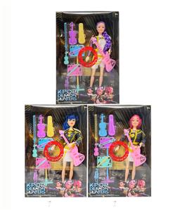 第3代K-POP 猎魔 带灯光音乐11.5寸12关节实身猎魔女团，带吉他，带音乐器材套装 - OBL10427689