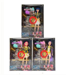 第3代K-POP带灯光音乐 猎魔 12关节实身猎魔女团，带直播器材带吉他套装 - OBL10427690