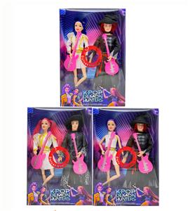 第2代K-POP 猎魔带灯光音乐  11.5寸12关节实身猎魔女团，猎魔男团2人混装带吉他 - OBL10427695