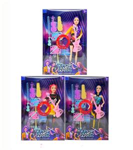 第1代K-POP 猎魔 带灯光音乐11.5寸12关节实身猎魔女团，带吉他，带音乐器材套装 - OBL10427699