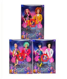 第1代K-POP 猎魔带灯光音乐  11.5寸12关节实身猎魔女团，猎魔男团2人混装带吉他 - OBL10427701