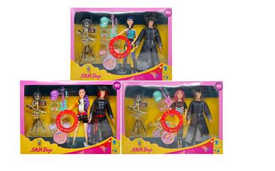 第1代K-POP 猎魔带灯光音乐1.5寸12关节实身猎魔女团，猎魔男团2人混装带直播间器材带吉他锣鼓套装混装 - OBL10427708