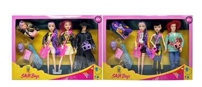 美泰版第1代K-POP 猎魔11.5寸12关节实身猎魔女团，猎魔男团三人混装带吉他带照相机 - OBL10427726