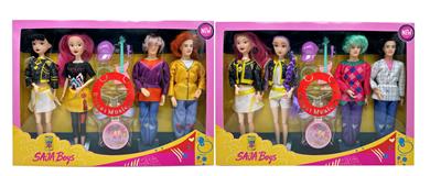 美泰版第3代K-POP 猎魔带灯光音乐  11.5寸12关节实身猎魔女团，带迷你单车带吉他套装 - OBL10427735