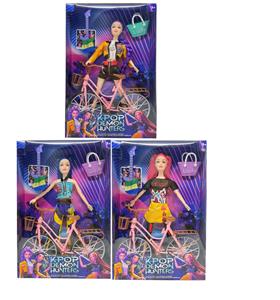 第1代K-POP 猎魔带灯光音乐  11.5寸12关节实身猎魔女团，带溜冰鞋羽毛拍套装  赛车 - OBL10427744