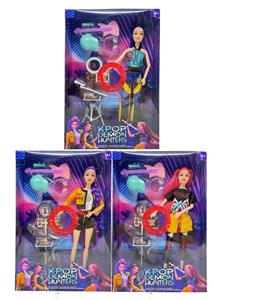 第1代K-POP 猎魔带灯光音乐  11.5寸12关节实身猎魔女团，猎魔男团2人混装带吉他 - OBL10427748