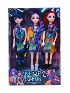 K-POP 彩虹猎魔系列带七彩灯光音乐12寸12关节实身真玻璃眼珠猎魔女团娃娃3人混装，金貂卡片一张 - OBL10427758