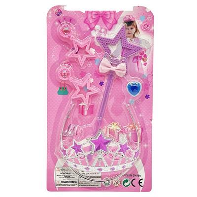 高档PVC料配件电镀五星皇冠饰品套随机色 - OBL10427927