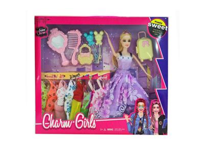 高档11.5寸活手实身大婚纱芭比带梳子镜子大吸塑配件小行李箱配件 - OBL10427956