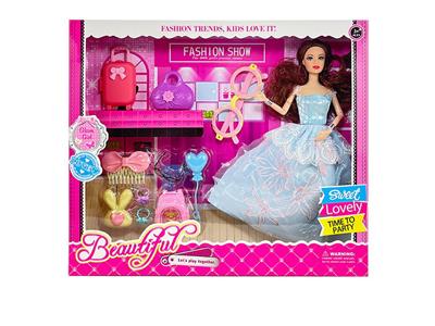 高档11.5寸9关节实身大婚纱芭比带大眼镜小行李箱包包和书包吸塑配件 - OBL10427959