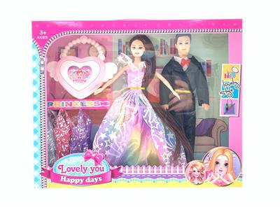 高档11.5寸活手实身大婚纱芭比和11.5 寸空身活手男人带大爱心包包吊裙 - OBL10427966